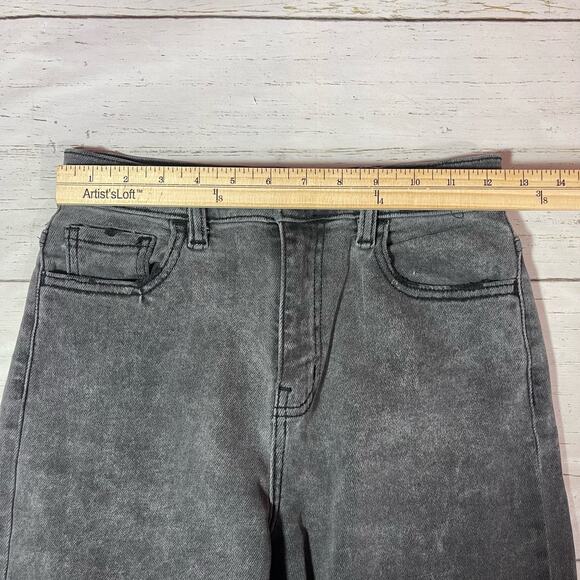 Cello Jeans Womens Size 5 Gray High Rise Straight Leg Distressed Raw Hem Denim - Picture 5 of 13